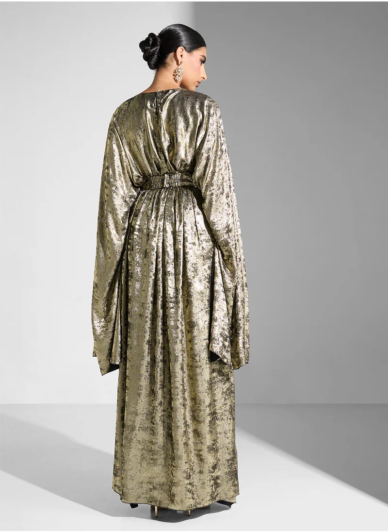 Golden Apple Belted Maxi Dress