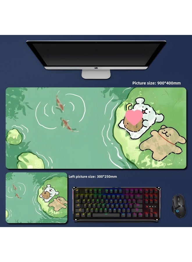 Healing Small Clear Cartoon Eye Protection Mouse Pad Extra Large Desk Pad Laptop Pad Edge Locking Keyboard Pad