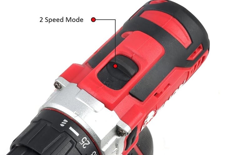 Enon 12V Cordless Drill Machine kit set with 48pcs powerful 300W motor, 2 modes of Speed, 420-1500rpm, Cordless Drilling Machine for Home Use perfect for Drilling Wood, Metal & PVC Etc (XE-CD1211) - Image 4