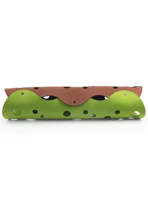 Felt Cat Tunnel, Foldable Cat Tunnel for Indoor or Outdoor Cats, Removable, Washable and Foldable, DIY Cat Play Mat for Interaction/Exercise, Cat Toy (Brown + Green)