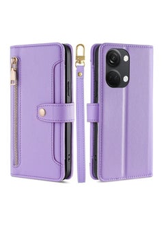 Case Cover For For OnePlus Ace 2V 5G Sheep Texture Cross-body Zipper Wallet Leather Phone Case(Purple)