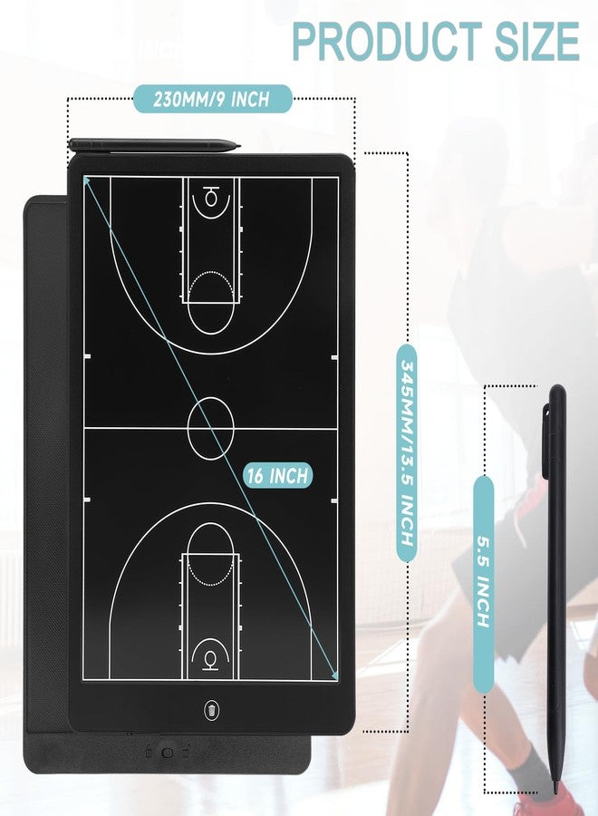 TRTYEF Basketball Coaching Board, 16" LCD Screen Tactical Marker Board with Pen, Clipboard Training Equipment for Basketball Teaching, Game - Image 2