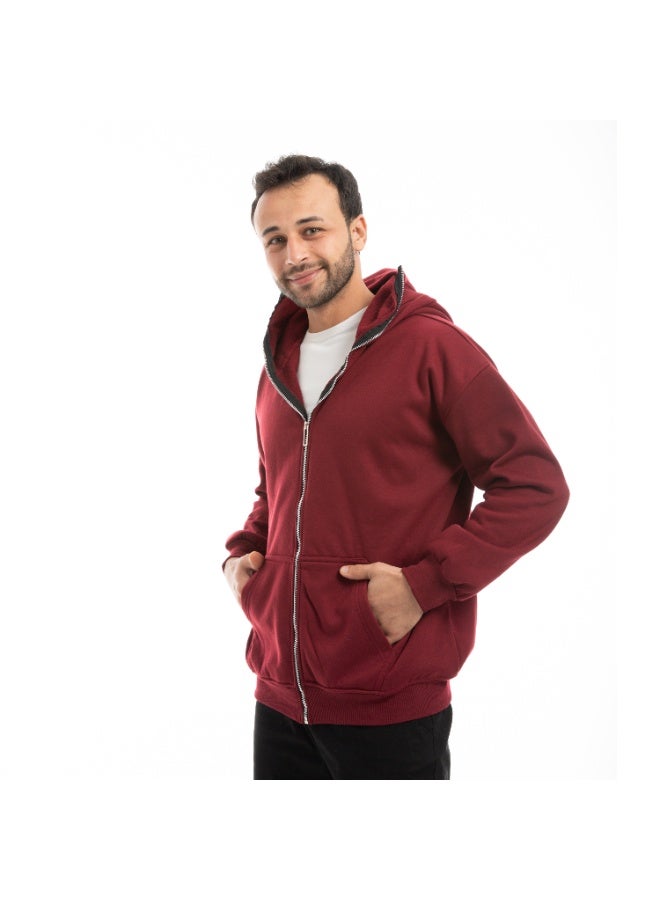 Caesar Men's oversized hoodie with a hood and zipper - Image 2