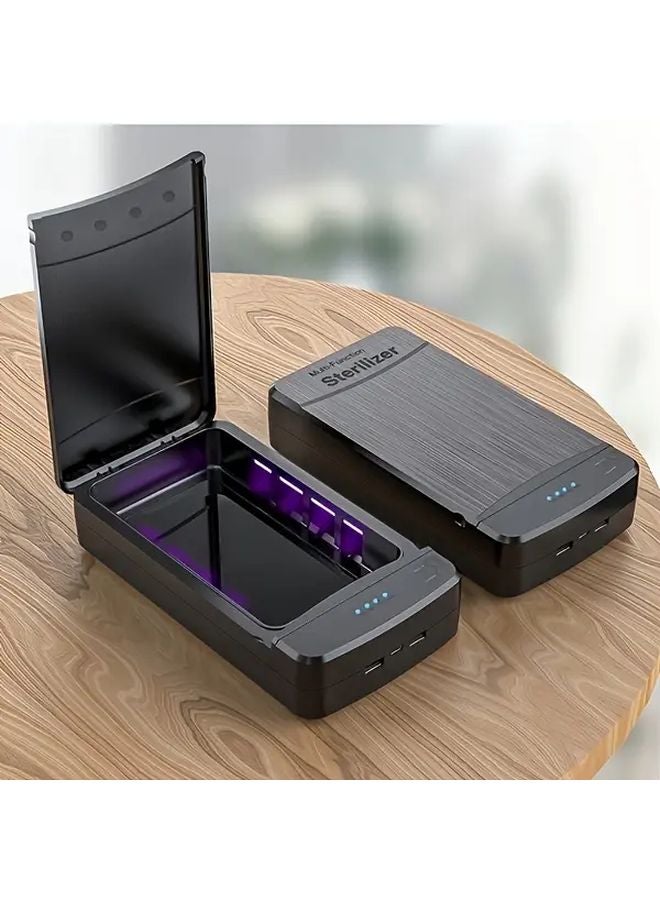 Black USB Powered Multi Functional Toothbrush And Phone Headphone Case Disinfection Box - Image 1