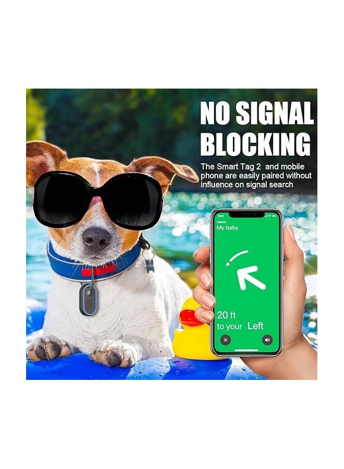 4 Pack for Samsung Galaxy SmartTag2 Case Keychain, Case for Galaxy Smart Tag 2 with Key Ring for Keys, Wallet, Luggage, Pets (Black/White/Blue/Green) - Image 3