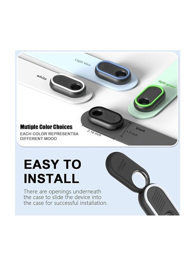 4 Pack for Samsung Galaxy SmartTag2 Case Keychain, Case for Galaxy Smart Tag 2 with Key Ring for Keys, Wallet, Luggage, Pets (Black/White/Blue/Green) - Image 5