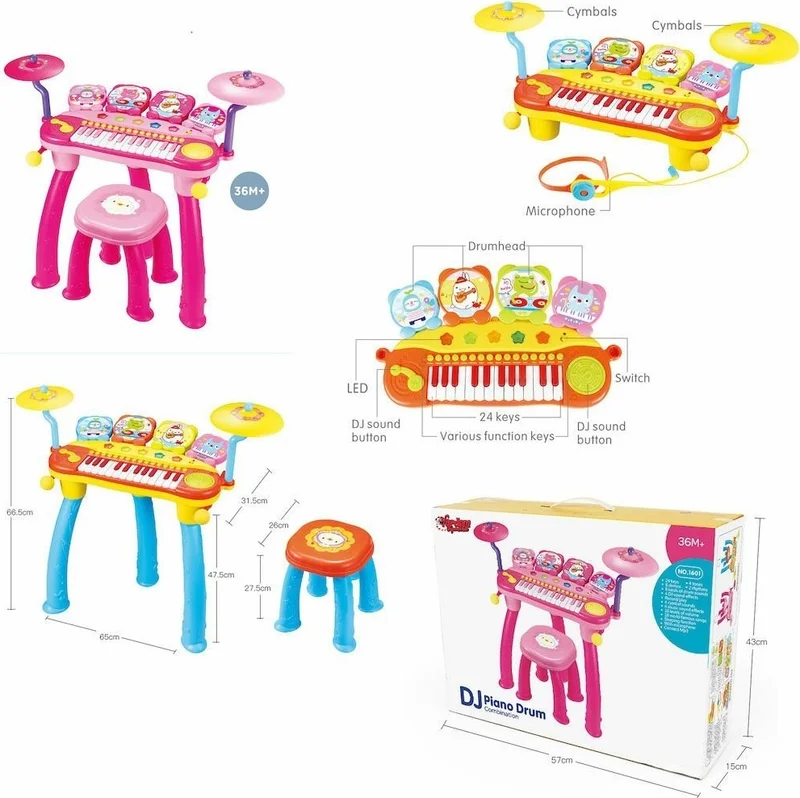 Vardem Oyuncak BAO-1601 24 Keys Dj Piano Drum Mp3 -Vardem