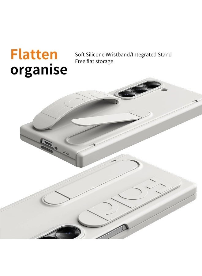 general Silicone Case Compatible with Samsung Galaxy Z Fold 7 Cover with Screen Front Film and Foldable Bracket, Anti Shock and Anti Fall Cover with Wristband/Pen Slot and Pen - Image 2