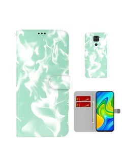 HuHa Case Cover For  Xiaomi Redmi Note 9 / 10X 4G Cloud Fog Pattern Horizontal Flip Leather Case with Holder & Card Slot & Wallet Mint Green 