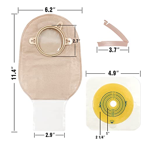 OUCHAN Carbou 21 PCS Colostomy Bags Ostomy Supplies Clamp Drainable Pouches for Colostomy Ileostomy Stoma Care with Measure Card,Cut-to-Fit(15pcs Bags+6pcs Barriers) - Image 2