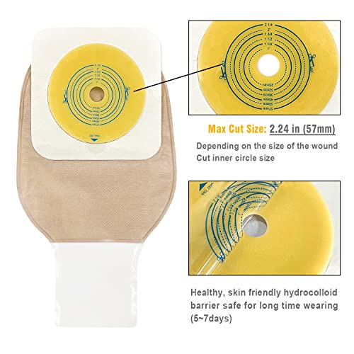 OUCHAN Carbou 21 PCS Colostomy Bags Ostomy Supplies Clamp Drainable Pouches for Colostomy Ileostomy Stoma Care with Measure Card,Cut-to-Fit(15pcs Bags+6pcs Barriers) - Image 3