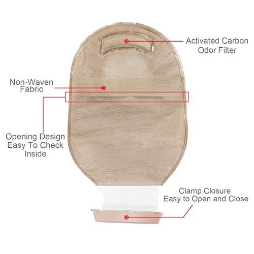 OUCHAN Carbou 21 PCS Colostomy Bags Ostomy Supplies Clamp Drainable Pouches for Colostomy Ileostomy Stoma Care with Measure Card,Cut-to-Fit(15pcs Bags+6pcs Barriers) - Image 4