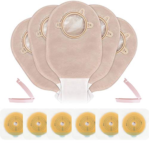 OUCHAN Carbou 21 PCS Colostomy Bags Ostomy Supplies Clamp Drainable Pouches for Colostomy Ileostomy Stoma Care with Measure Card,Cut-to-Fit(15pcs Bags+6pcs Barriers) - Image 1