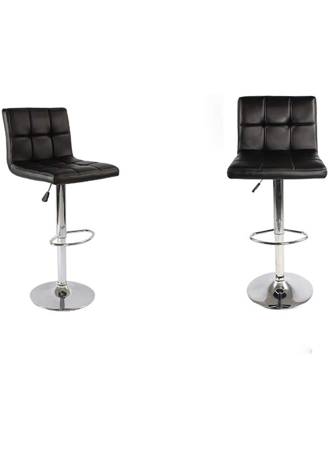 Generic Set of 2 Bar Stools PU Leather Stool Chair High Stool Chair Adjustable Bar Chair with Metal Base for Kitchen,Bar Counter  - Image 1