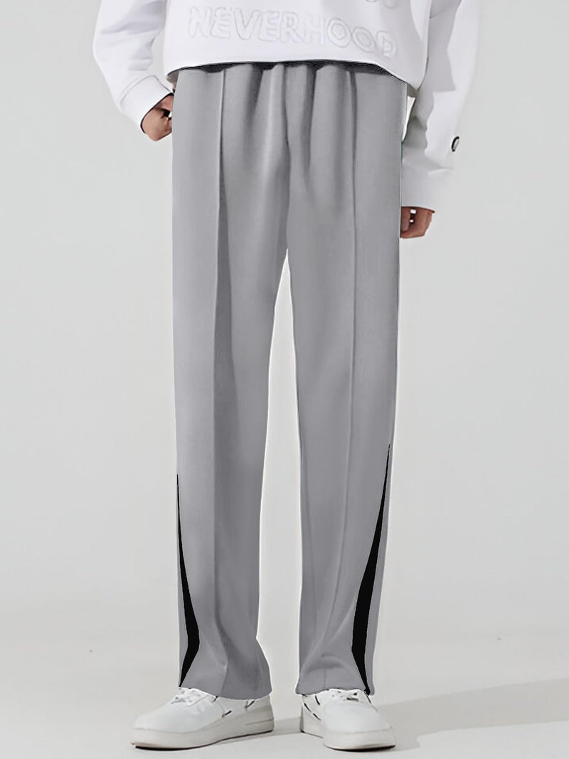 Jump Cuts Mens Color Block Light Grey and Black Polyester Side Pockets Cargo - Image 3