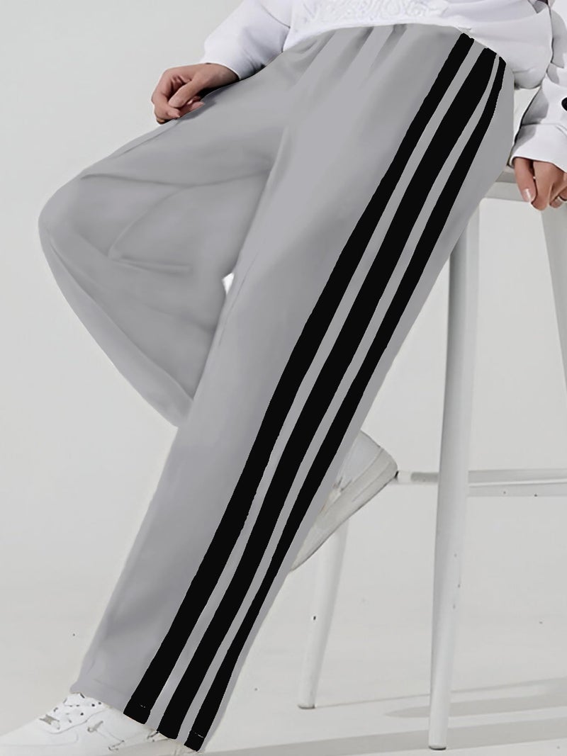 Jump Cuts Mens Color Block Light Grey and Black Polyester Side Pockets Cargo - Image 2