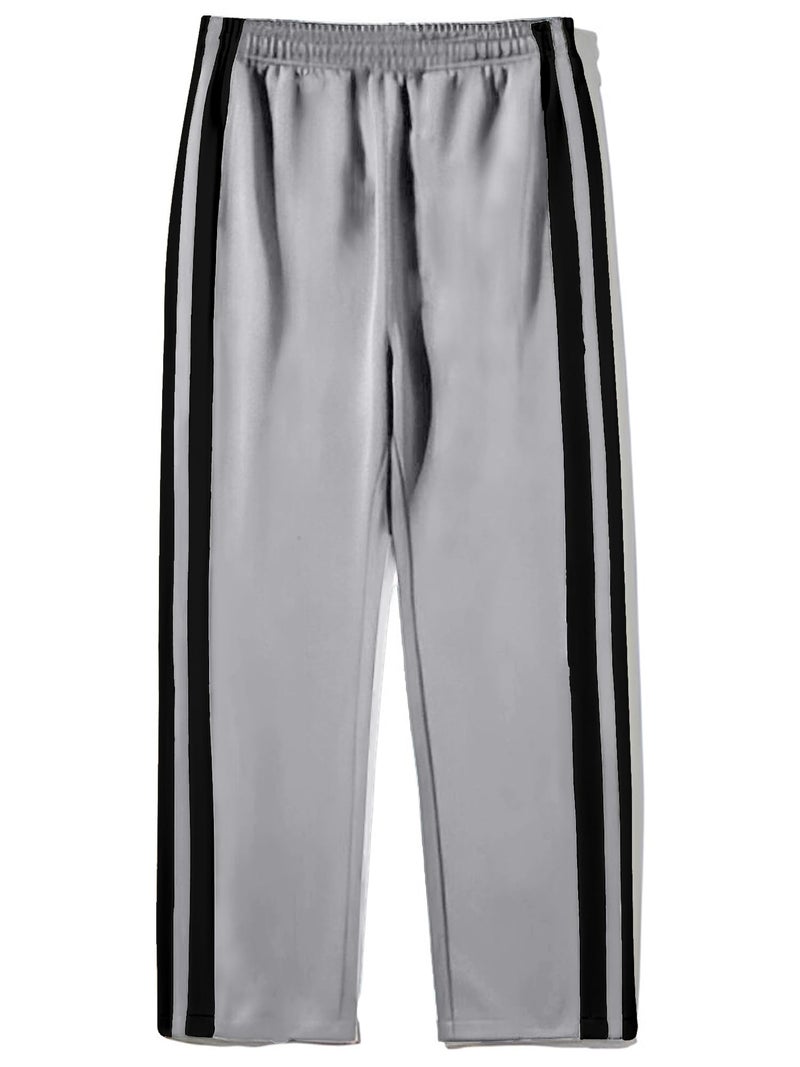Jump Cuts Mens Color Block Light Grey and Black Polyester Side Pockets Cargo - Image 4