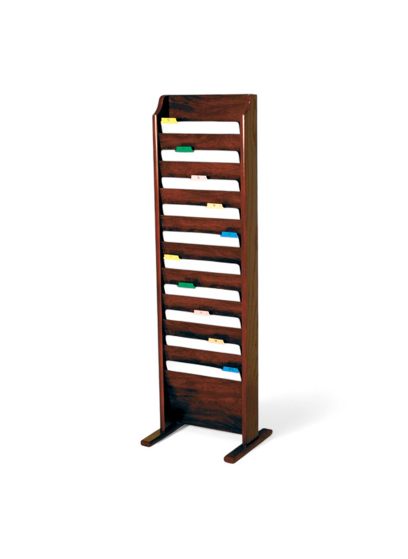 Wooden Mallet Wooden Mallet 10Pocket FreeStanding File Holder Letter Size Mahogany 