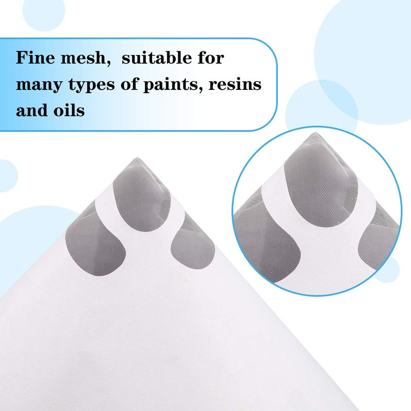 JANYUN JANYUN 300 Pcs Paint Filter Strainer Resin Filter with 149 Micro Flow Nylon Mesh Cone Paint Filter Screen with 3 Pcs Silicone Funnel Filter (1)  - Image 4