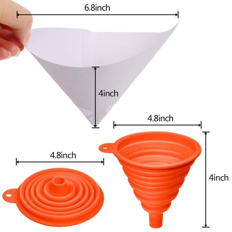 JANYUN JANYUN 300 Pcs Paint Filter Strainer Resin Filter with 149 Micro Flow Nylon Mesh Cone Paint Filter Screen with 3 Pcs Silicone Funnel Filter (1)  - Image 2