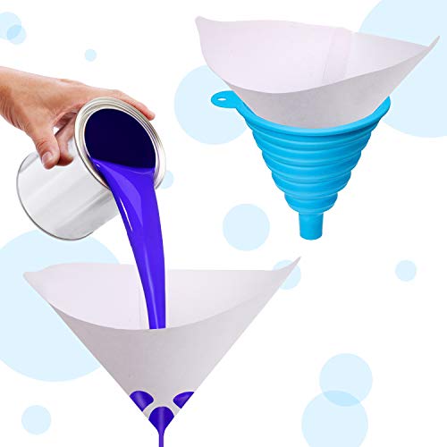 JANYUN 300 Pcs Paint Filter Strainer Resin Filter with 149 Micro Flow Nylon Mesh Cone Paint Filter Screen with 3 Pcs Silicone Funnel Filter (1) - Image 5