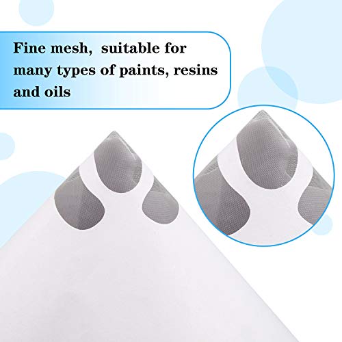 JANYUN 300 Pcs Paint Filter Strainer Resin Filter with 149 Micro Flow Nylon Mesh Cone Paint Filter Screen with 3 Pcs Silicone Funnel Filter (1) - Image 4