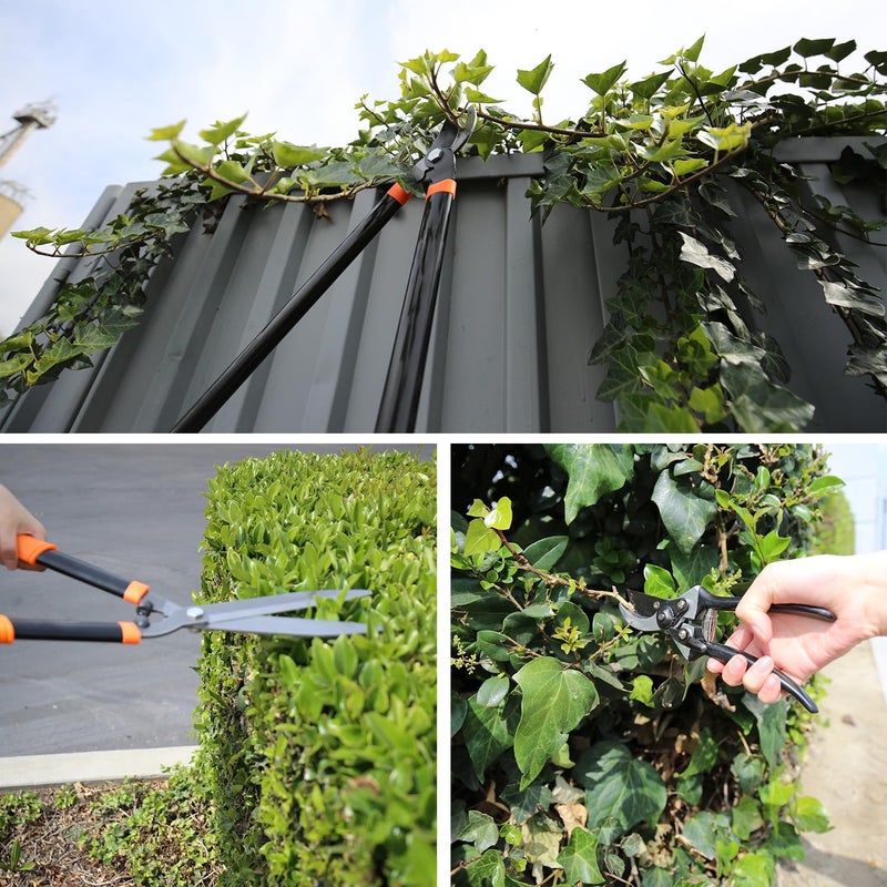 EK E&K Sunrise Set of 3 Pieces Garden Tree Tools for Lawn & Garden Care Garden Kit with Lopper, Hedge Shears and Pruner Shears, Tree & Shrub Care Kit - Image 4