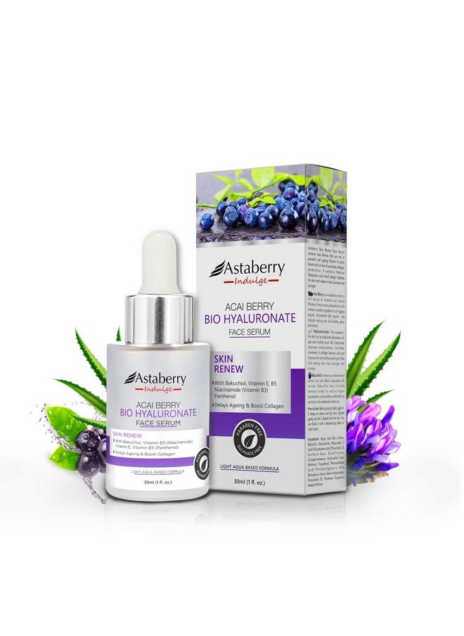 Astaberry Indulge Acai Berry Anti-Aging Face Serum With Niacinamide & Bakuchiol | For Glowing Skin, Hydration, Reduces Fine Lines & Wrinkles | Vitamin B3 & Vitamin E (30Ml)  - Image 1