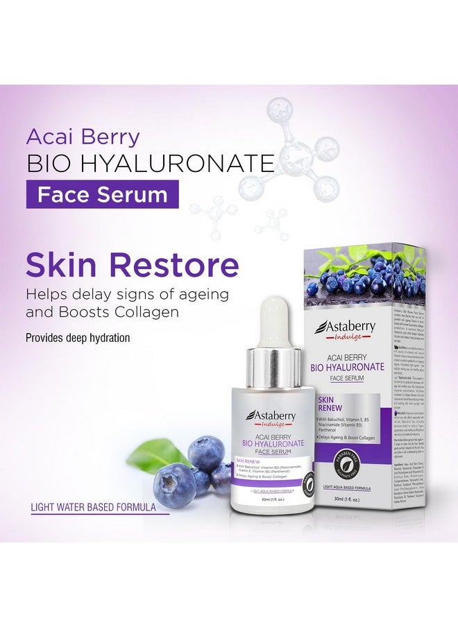 Astaberry Indulge Acai Berry Anti-Aging Face Serum With Niacinamide & Bakuchiol | For Glowing Skin, Hydration, Reduces Fine Lines & Wrinkles | Vitamin B3 & Vitamin E (30Ml)  - Image 2