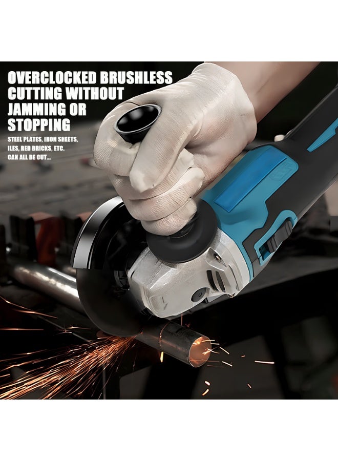 AOTUO 48V Angle grinder, high-power motor, maximum speed 10,000 RPM, drill bit, Angle grinder, cordless, rechargeable battery, lightweight, ergonomic, 2 6.0Ah lithium-ion batteries, charger - Image 2