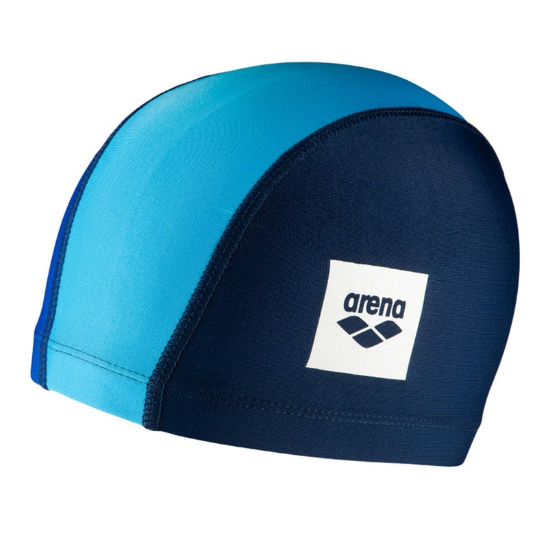 Arena Unisex Junior Unix II Swim Cap for Boys and Girls Ages 6 to 12 Lightweight Stretch Fabric Kidsâ€™ Pool Bathing Cap, One Size, Navy/Blue/Lightblue - Image 1