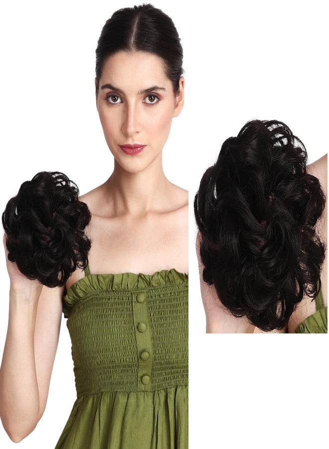 BeatStock 1 Pcs Matt Finished Messy Rubber Hair Bun Hair Juda Hair Piece For Women in 30 Gram in Brown Color (Pack OF 1, 1, count) - Image 1