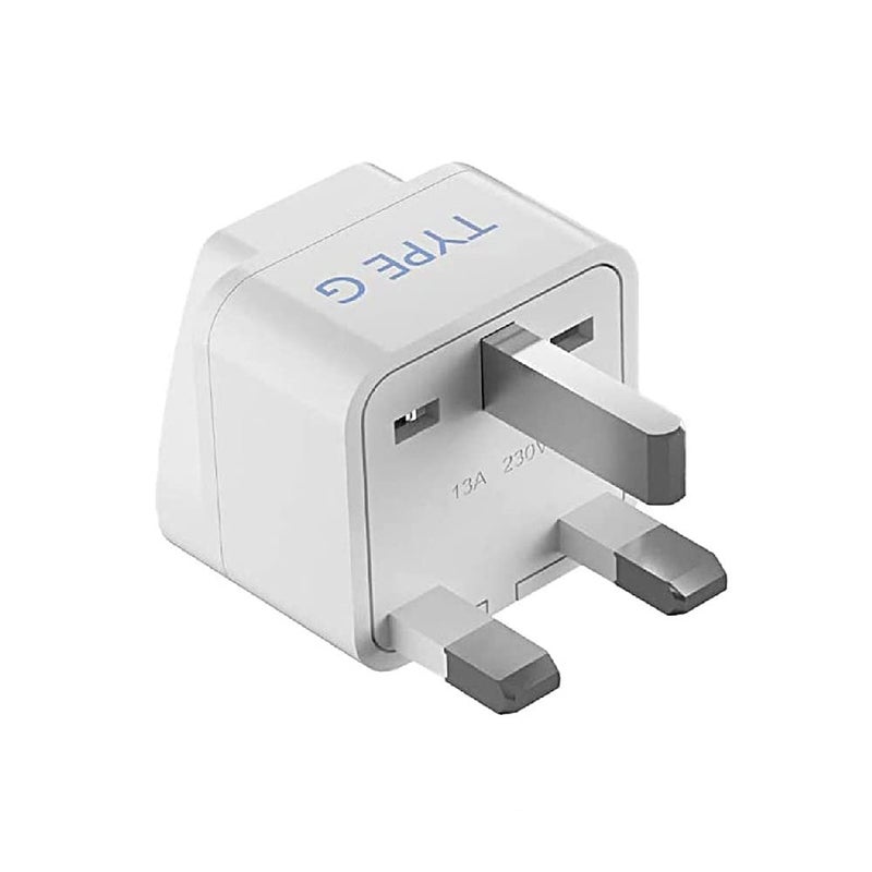 Ceptics Ceptics Adapter to UK India to UAE Hong Kong Dubai UK Adapter Plug UK Travel Adapter Type G Adapter Perfect for Laptop Camera Chargers and More CE White Lifetime Limited Warranty  - Image 1