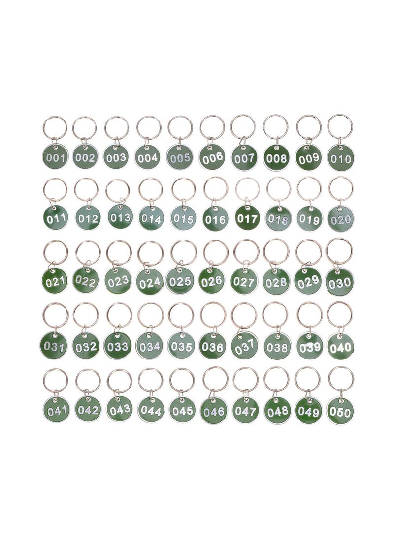 GGOOT 50Pcs Number Key Ring Multi-Purpose Portable Metal Luggage ID Tags Key Ring Labels Numbers Plates for Organizing and Sorting  - Image 1