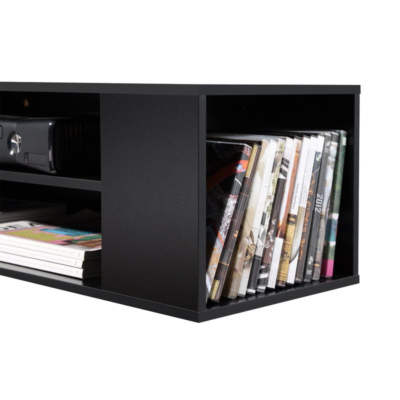 Fitueyes floating tv unit cabinet, wall mounted tv shelf with 4 storages for living room, entertainment center - Image 5