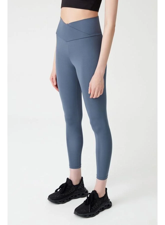 Los Ojos Anthracite Envelope Leggings with Cross Waist Detail