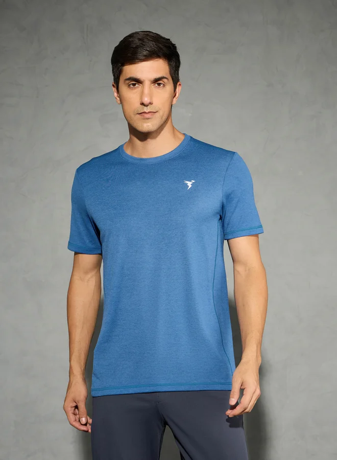 Technosport Technosport Men Solid Slim Fit Crew Neck T-Shirt