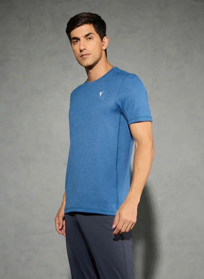 Technosport Technosport Men Solid Slim Fit Crew Neck T-Shirt