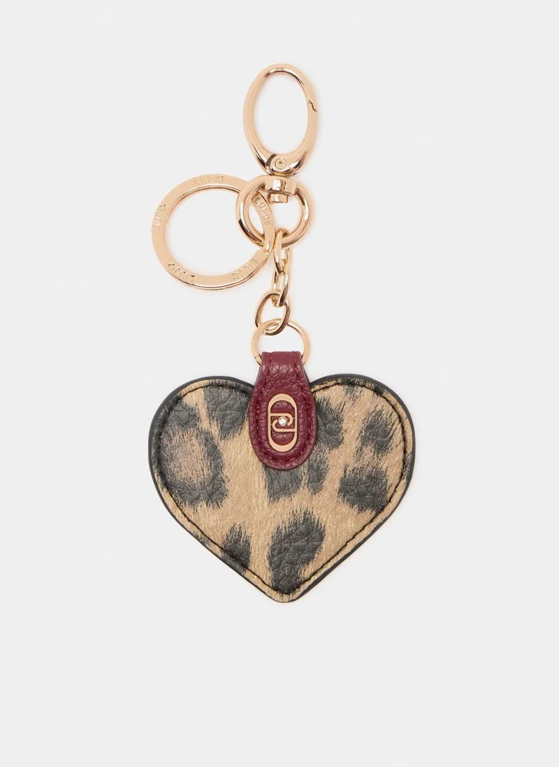 Liu Jo Keyring with animal-print heart