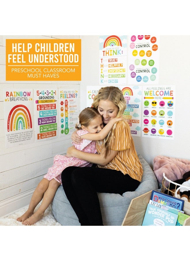 Hadley Designs 8 Colorful Calming Corner Posters For Classroom Must Haves For Teachers - Calm Down Corner Supplies Elementary, Feelings Chart For Kids Ages 4-8, Emotions Chart For Kids, Calming Corner Items Kids  - Image 4