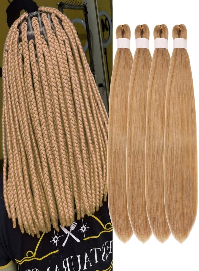 Leticia Honey Blonde Braiding Hair Pre Stretched Hypoallergenic Prestretched 27/613 Braiding Hair Extensions Synthetic Knotless ez Braid Non Toxic 16 Inch - Image 1