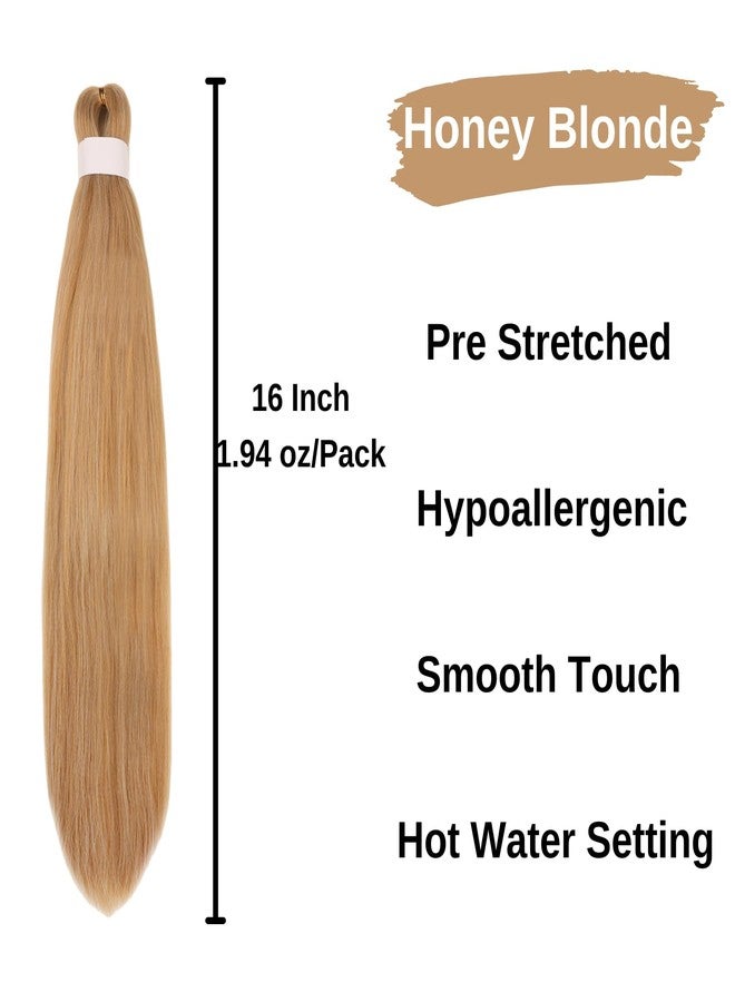 Leticia Honey Blonde Braiding Hair Pre Stretched Hypoallergenic Prestretched 27/613 Braiding Hair Extensions Synthetic Knotless ez Braid Non Toxic 16 Inch - Image 2