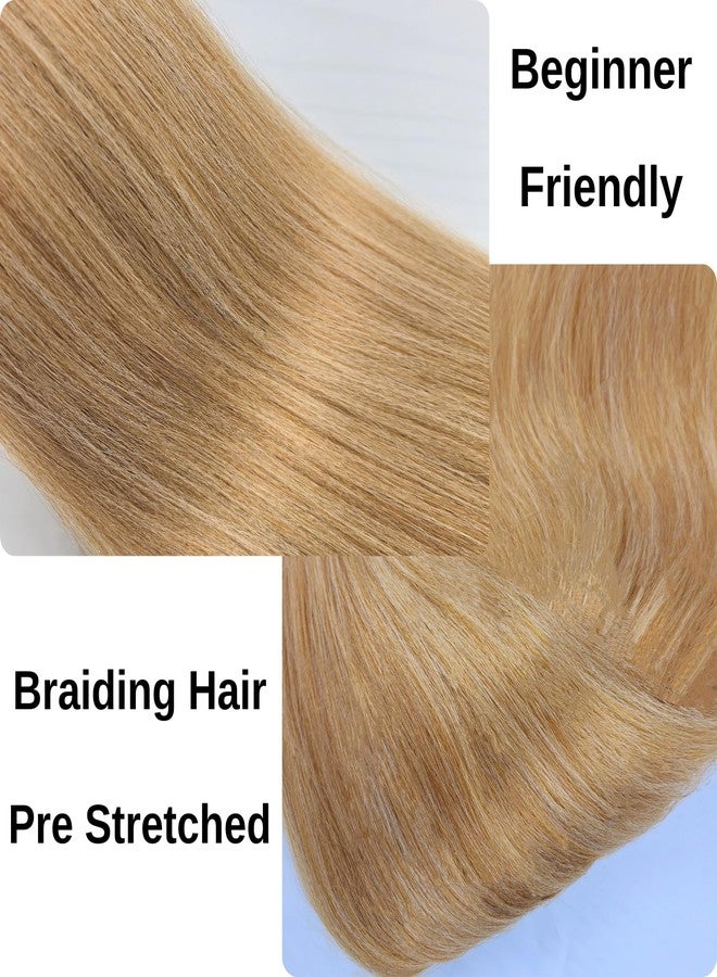 Leticia Honey Blonde Braiding Hair Pre Stretched Hypoallergenic Prestretched 27/613 Braiding Hair Extensions Synthetic Knotless ez Braid Non Toxic 16 Inch - Image 5
