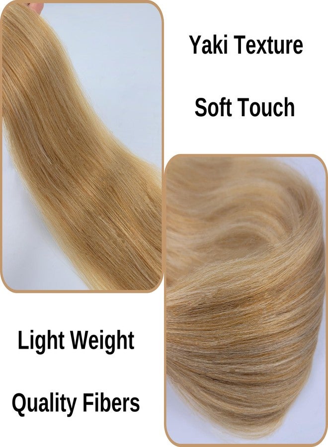 Leticia Honey Blonde Braiding Hair Pre Stretched Hypoallergenic Prestretched 27/613 Braiding Hair Extensions Synthetic Knotless ez Braid Non Toxic 16 Inch - Image 3