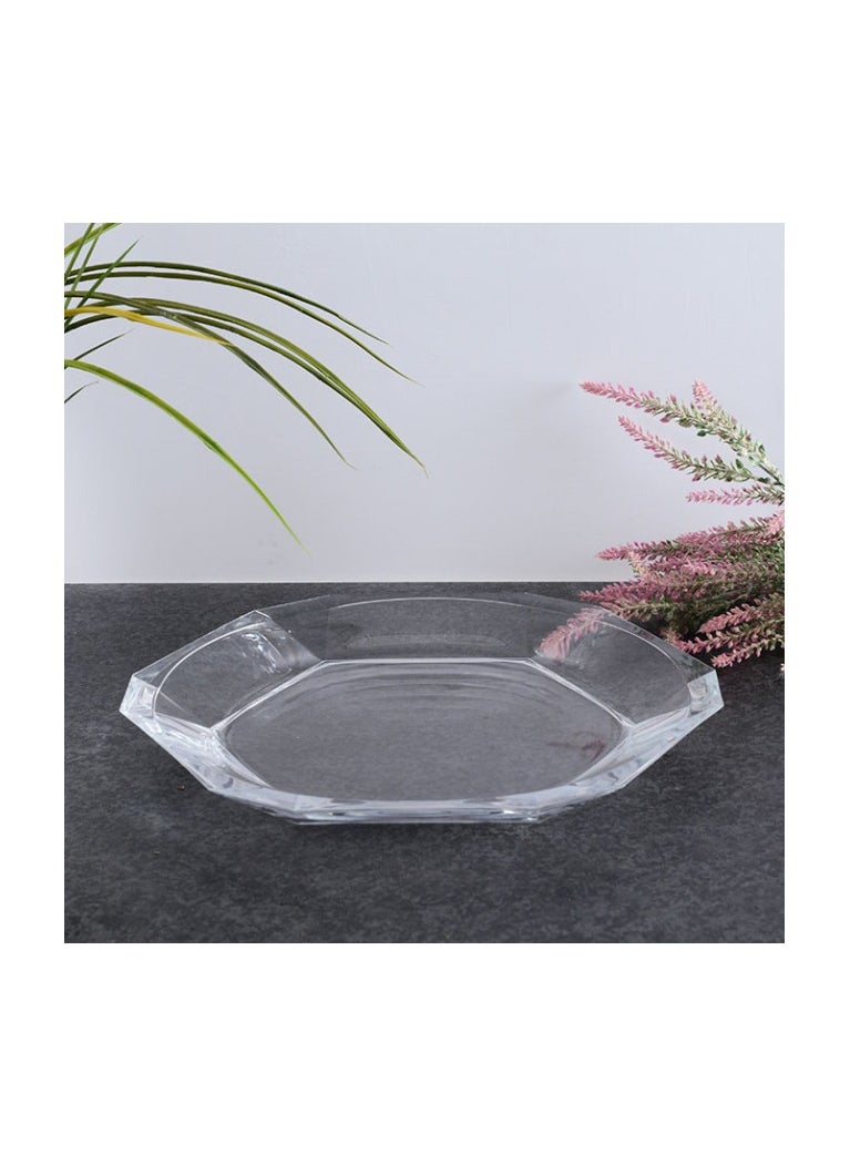 NUDE - Nude Round Server Cake and Fruit Plate (32cm)-Reflection-Crystal Glass-Turkey Made - Image 1
