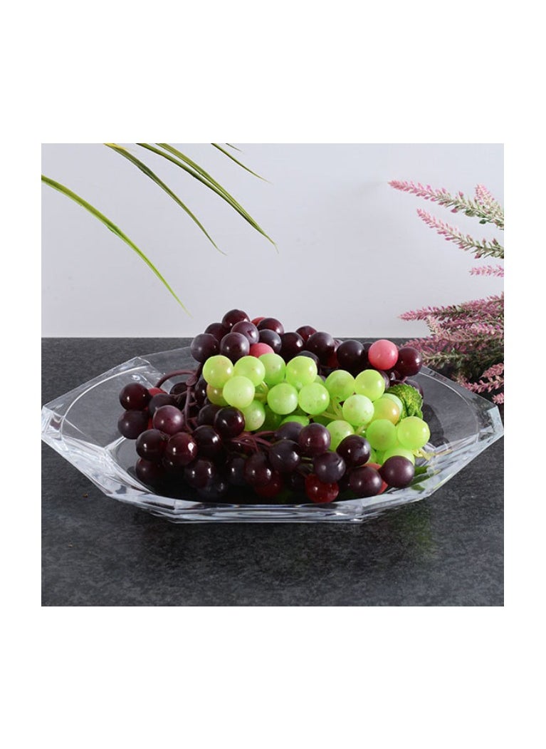 NUDE - Nude Round Server Cake and Fruit Plate (32cm)-Reflection-Crystal Glass-Turkey Made - Image 1