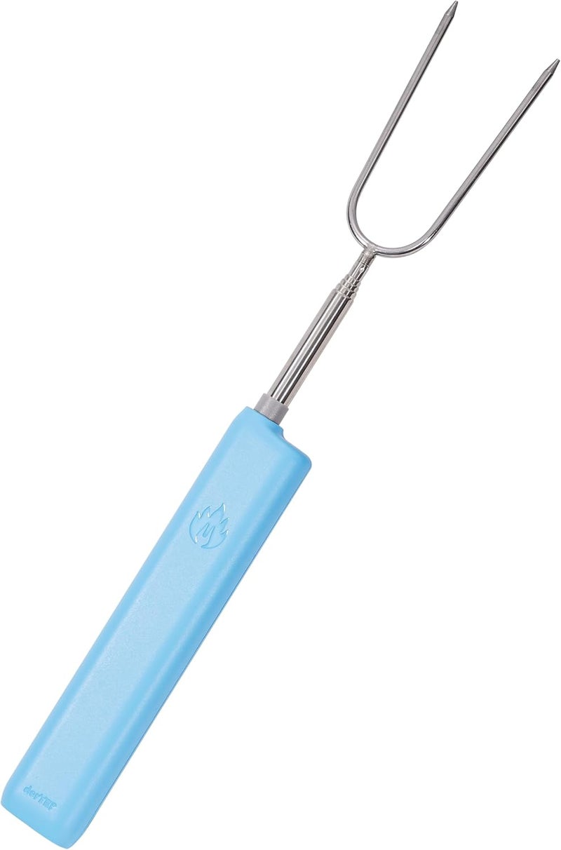 derYEP Electric Roasting Stick, Automatic Rotate BBQ Fork For Fire Pit, Chicken Wings Hotdog Kebabs S'mores Roaster, Outdoor Camping Kit, Rotisserie Skewer, 34" 1 PACK (Blue) - Image 1
