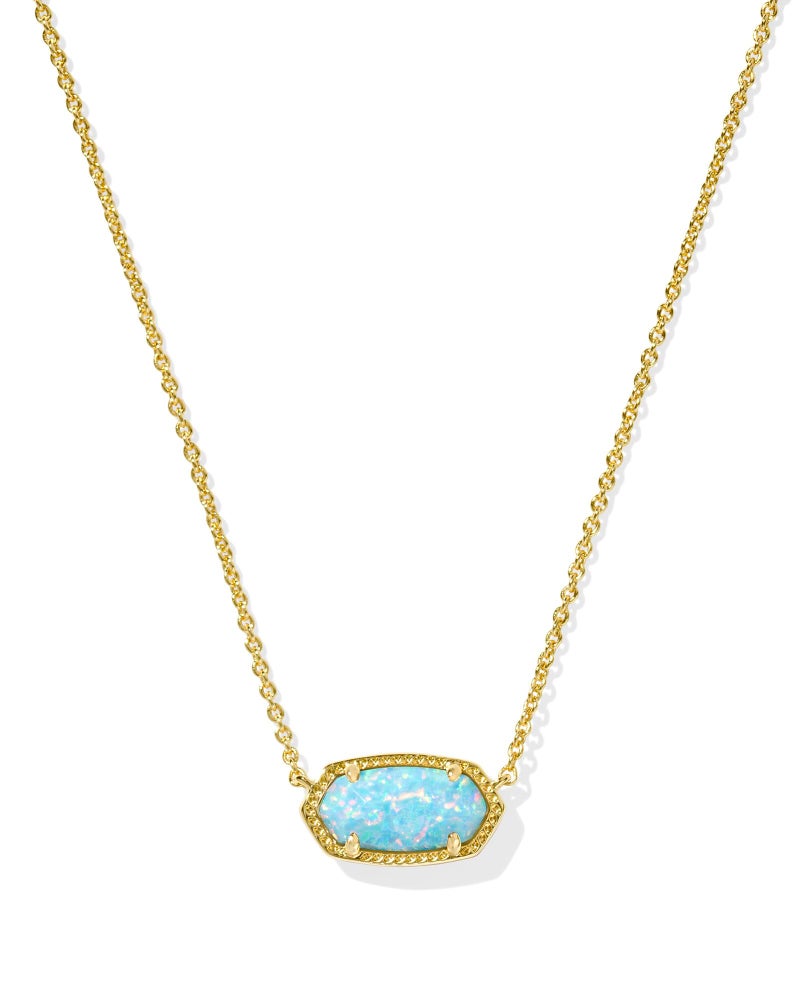 Kendra Scott قلادة كندرا سكوت إليسا للنساء، مجوهرات عصرية، نحاس مطلي بالذهب، أوبال كيوسرات ضوء تيل - Image 1