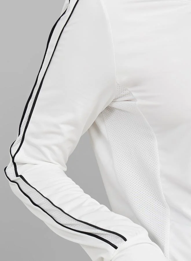 Styli Active  Double Arm Stripe Detail Thumbhole Long Sleeve Top for Women | Best Price UAE