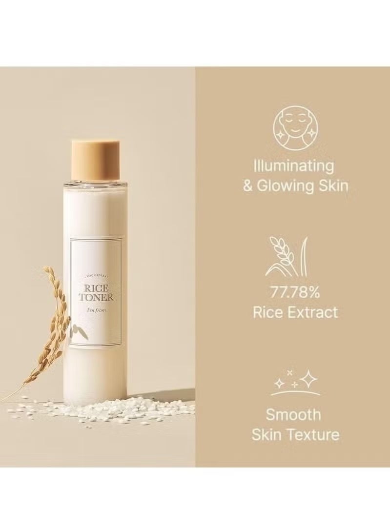 I'M FROM Rice Toner, Milky Toner for Glowing Skin, 77.78% Korean Rice, Glow Essence with Niacinamide, Hydrating for Sensitive, Dry, Dull, Combination Skin, Vegan, Fragrance Free, Glass Skin 150ml - Image 5